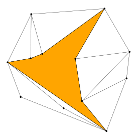 Pseudo-triángulo en una pseudo-triangulación